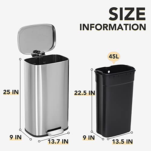 Garbage Can 13 Gallon 50 Liter Kitchen Trash Can — BestOffice