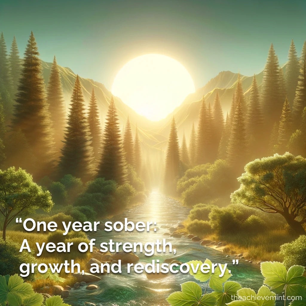 "One year sober. A year of strength, growth, and rediscovery."