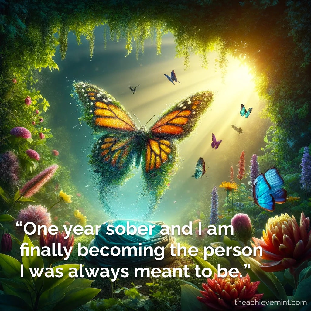 "One year sober and I am finally becoming the person I was always meant to be."