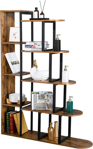 Five shelf tiered book case open on both sides, perfect for a room divider