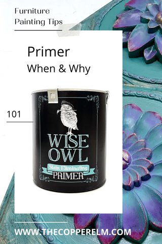 Using Wise Owl primer before painting furniture for adhesion and stain blocking