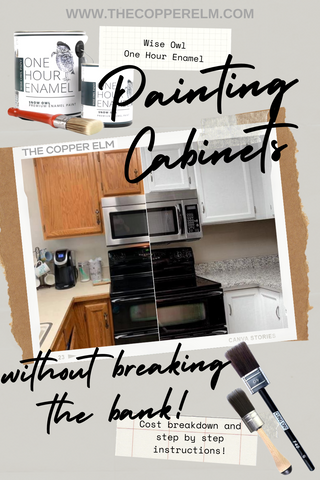 Painting kitchen cabinets with Wise Owl One Hour Enamel