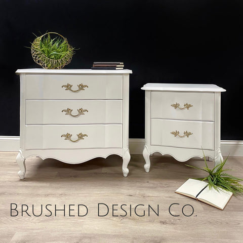 French Provincial nightstand set by Brushed Design Co.