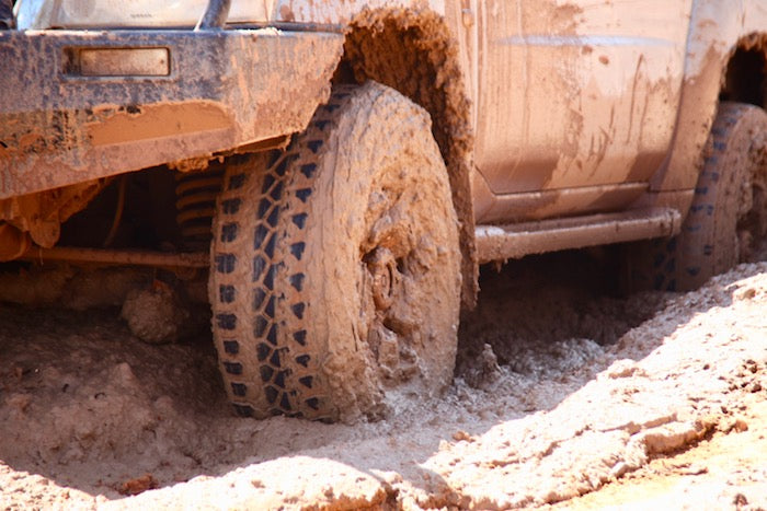 Muddy 4WD tyre from the Holland Track