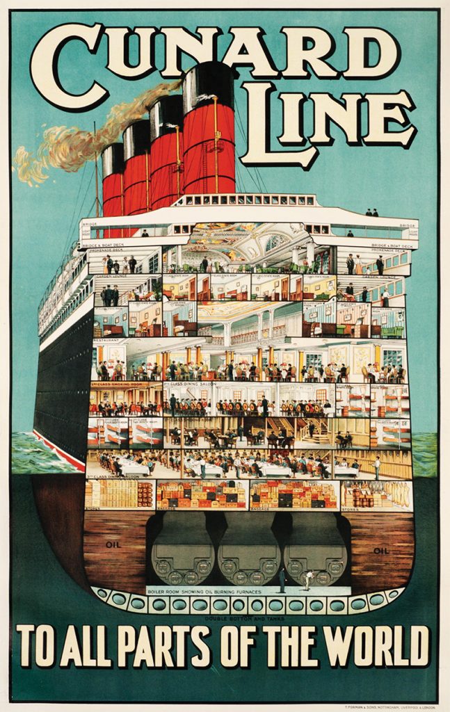 Cunard Line Vintage Travel Poster