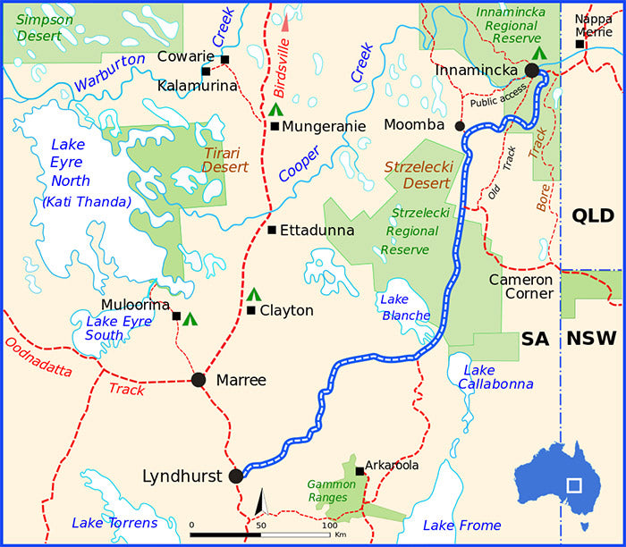 Essential Guide To Driving The Strzelecki Track The Chart Map Shop   Strzelecki Track Map 