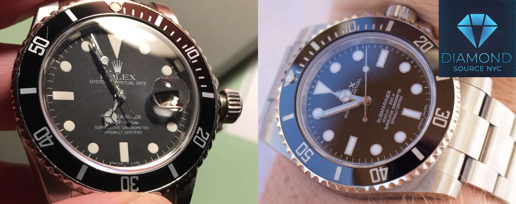 Comparison of a real Rolex crystal and a fake Rolex crystal