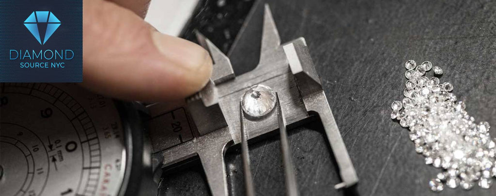 Close-up of diamond being measured during appraisal