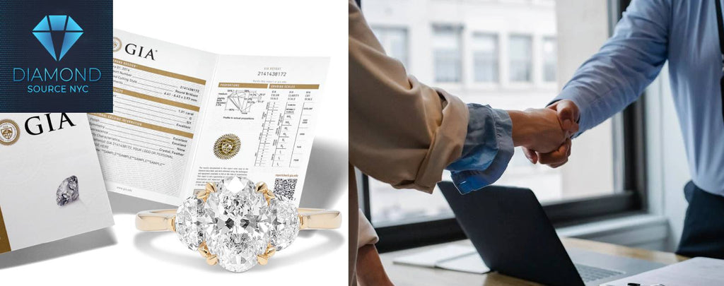 GIA certificate, jewelry appraisal, handshake (NYC)