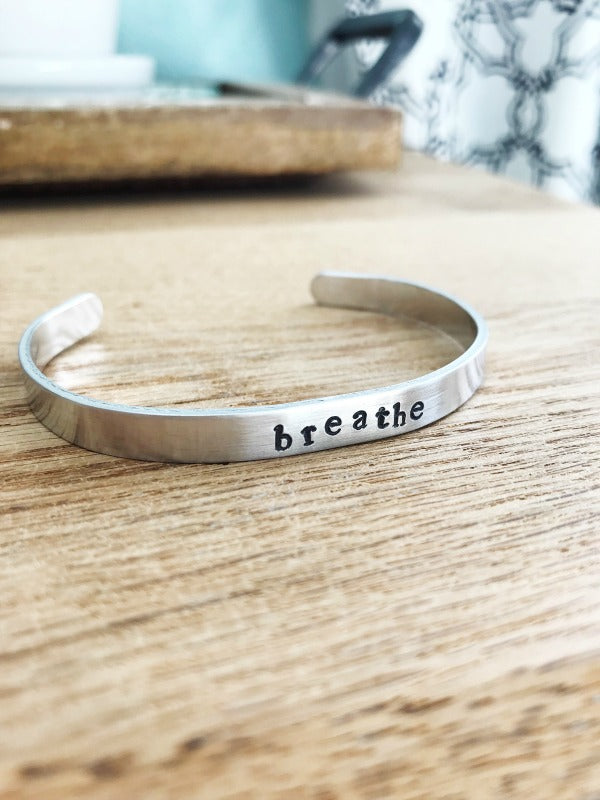 breathe stamped cuff bracelet