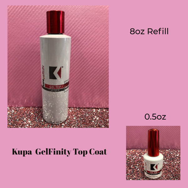 Kupa GelFinity Top Coat 8oz Refill, kupa gel top coat refill,