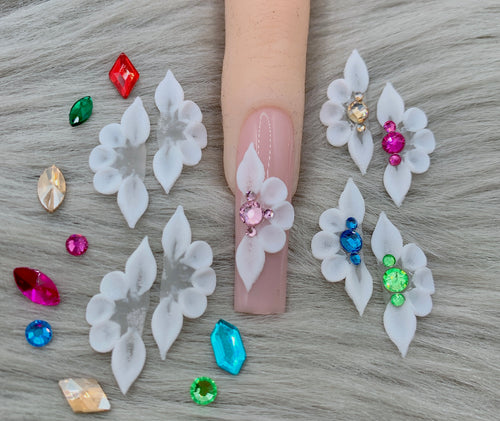 Set 26pcs 3D Acrylic flowers - Variety 3D Nail Flowers in one Box