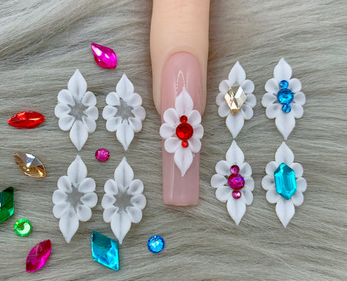 Set 26pcs 3D Acrylic flowers - Variety 3D Nail Flowers in one Box