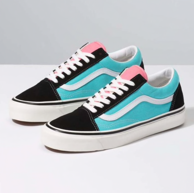 vans old skool pink and black