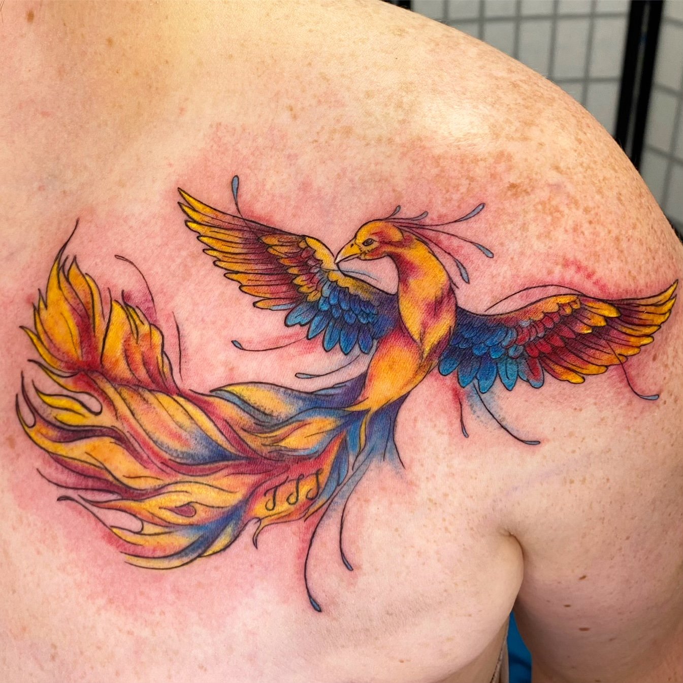 Phoenix Picture Tattoo On Shoulder