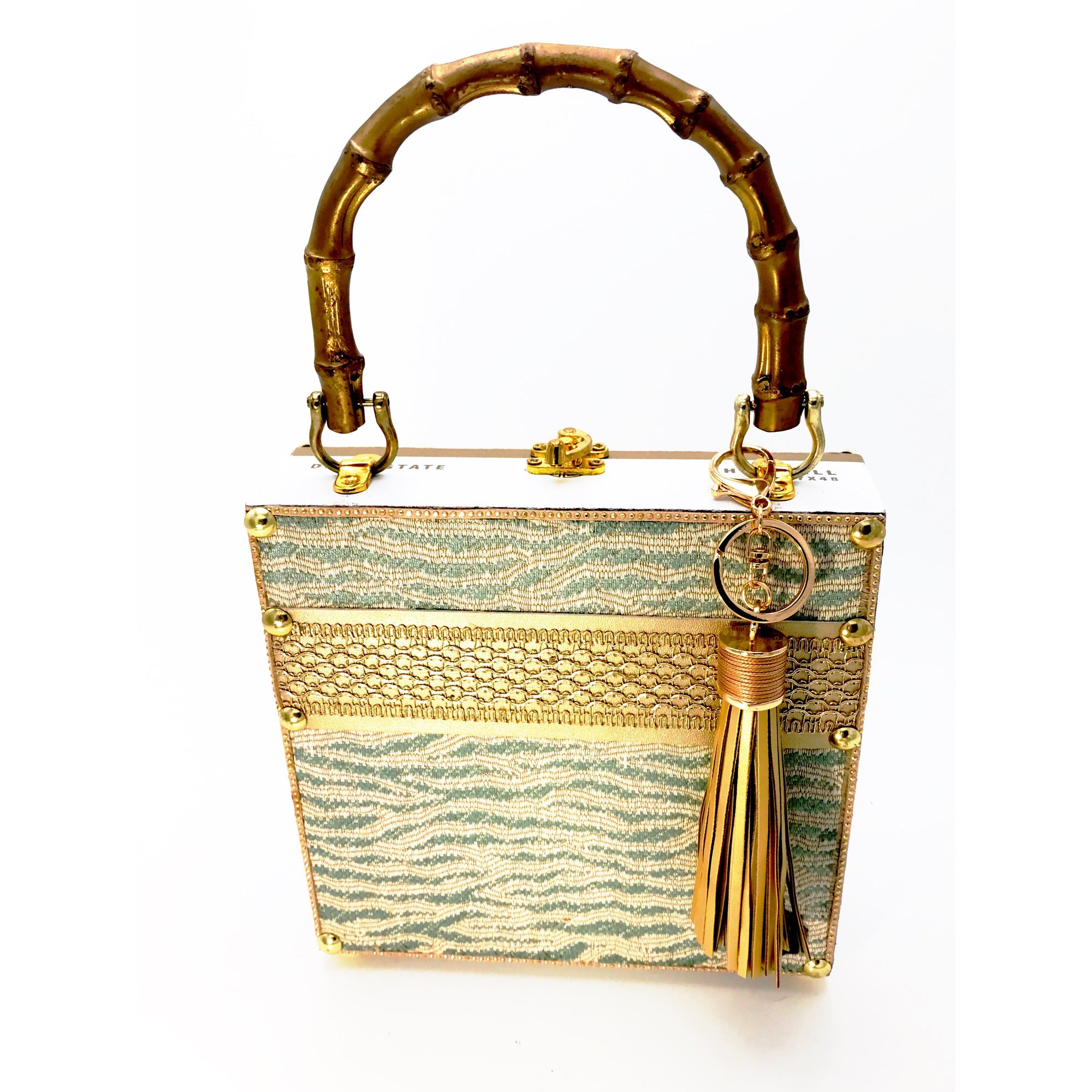 Shop now Cork Gold Basket Bambu Handbag