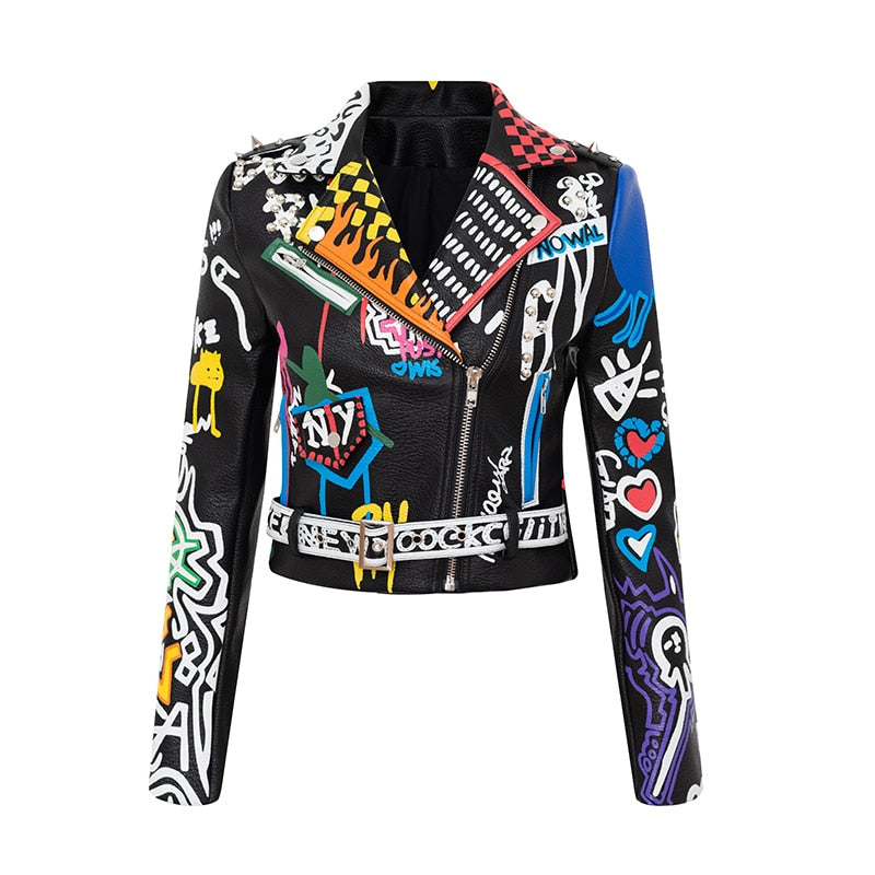 GRAFFITI DOUBLE RIDERS JACKET x-girl