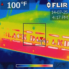 FLIR image of a Black Dog LED Plant Light