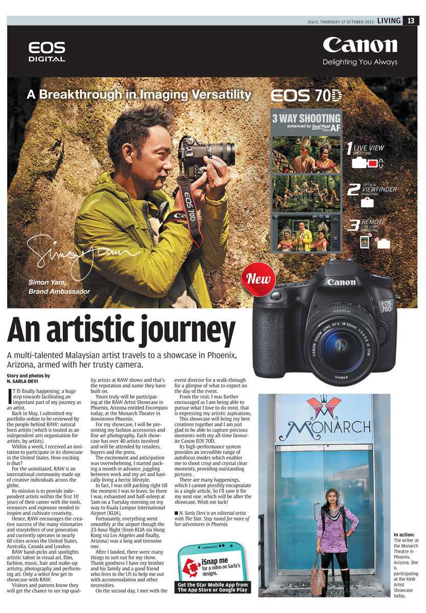 Sarlaz media feature in The Star print