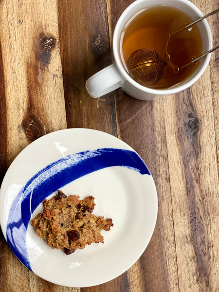vegan gluten free breakfast cookies and tea