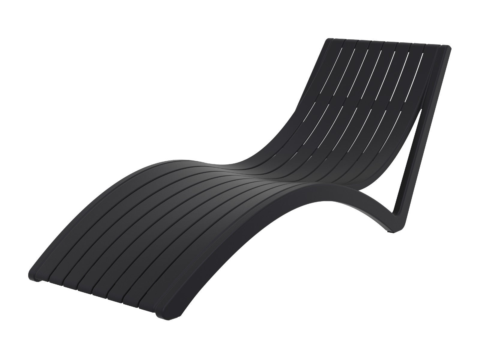 wooden curved sun lounger