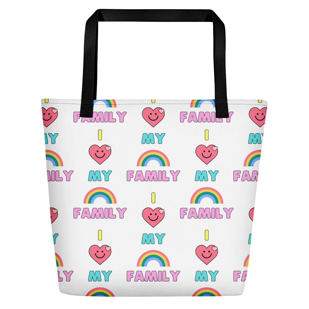  Pardick Love Heart Canvas Tote Bag for Women Rainbow