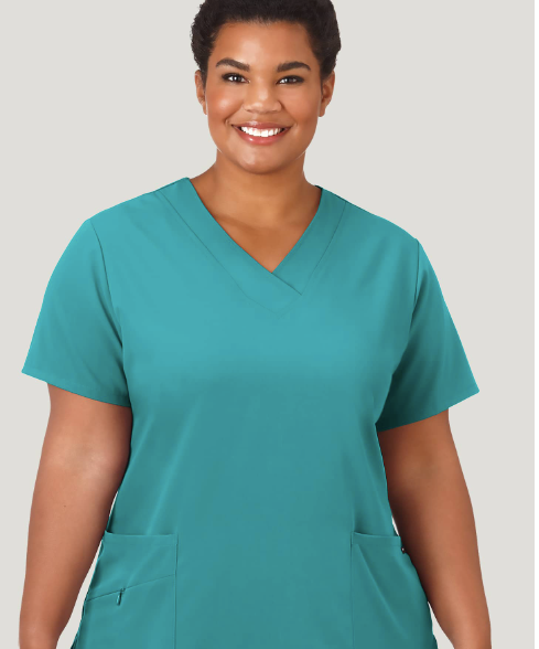 Jockey Women's Scrubs V-Neck Crossover Scrub Top, New Navy, M