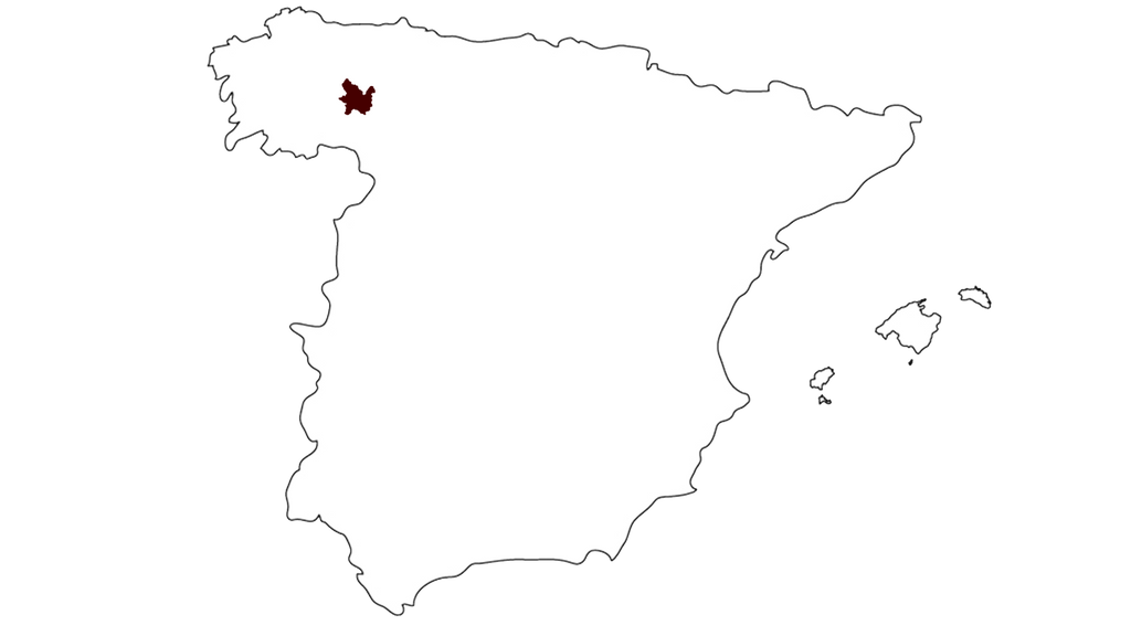 Map of Spanish wine region Bierzo