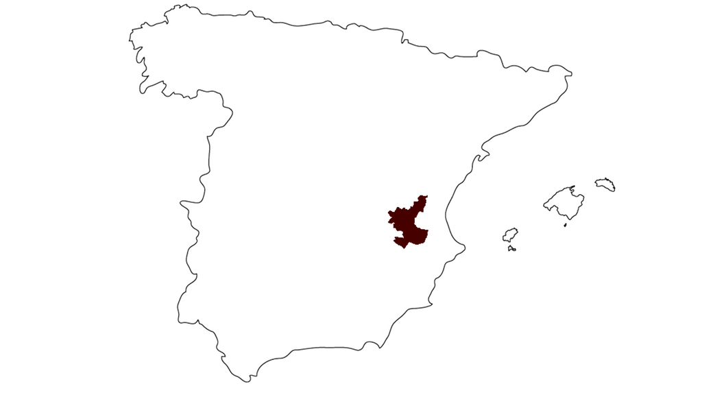 Map of Spanish wine region Manchuela