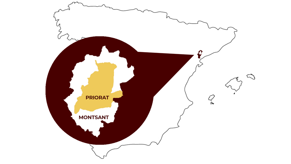 Map of Spanish wine region Montsant