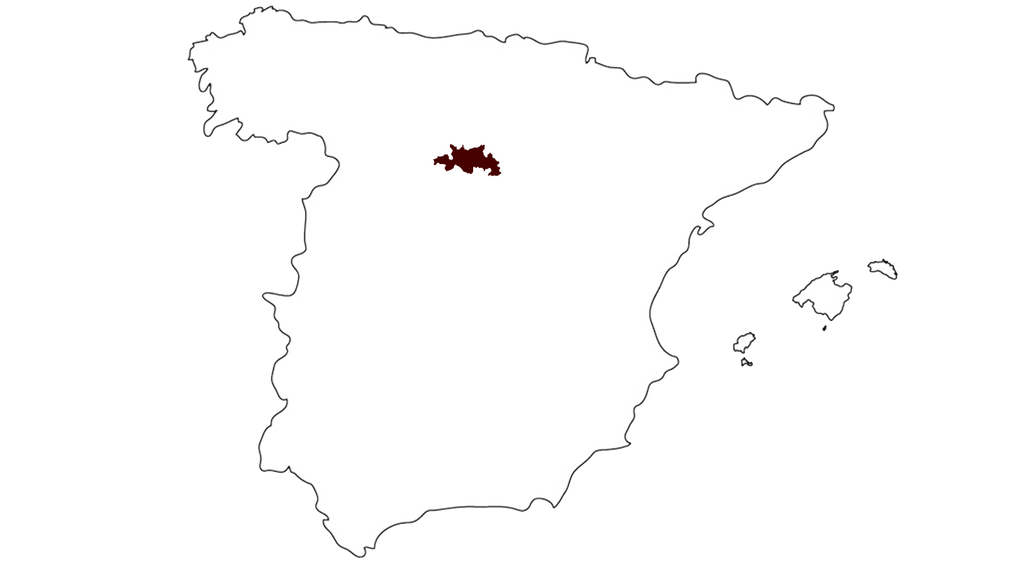 Map of Spanish wine region Ribera del Duero