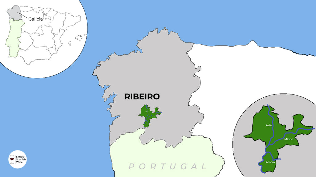 Map of Spanish wine region Ribeiro
