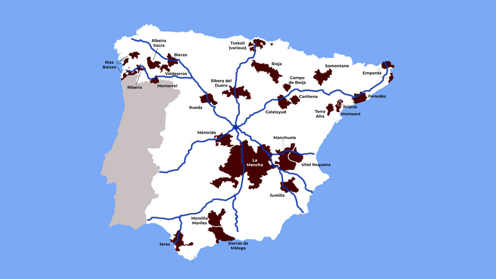 Spanish Wine Regions Map