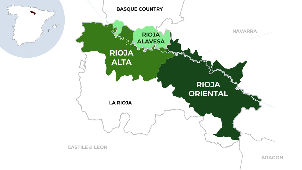 Map of Spanish wine region Rioja