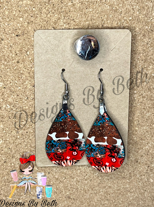 Western Teardrop Earrings - Designs  By Beth