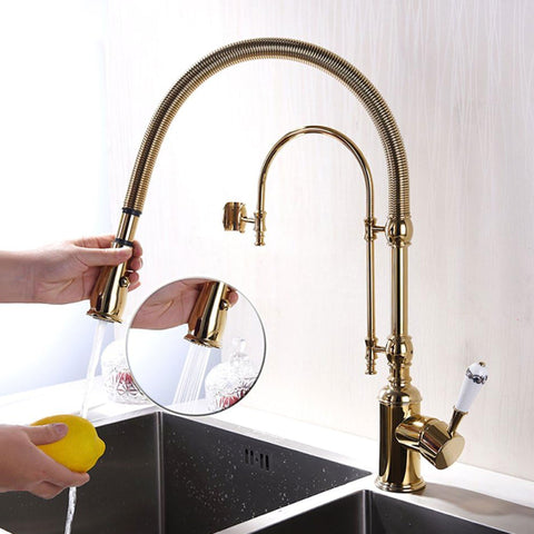 Arc Swiveling Dual-Mode Pull Down Kitchen Faucet