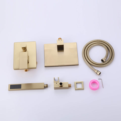 Solid Brass Faucets Bathroom Tub Fillers Brushed Gold Accessories List