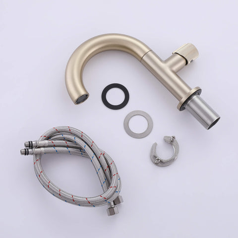 single hole sink faucet brushed gold accessorie list