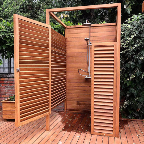 outdoor shower with hand shower