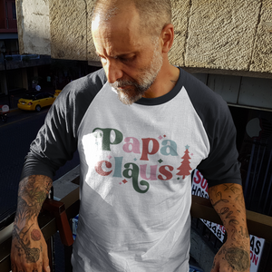 Papa Claus 3/4 Sleeve Shirt - White/Black / XS - Sport Finesse