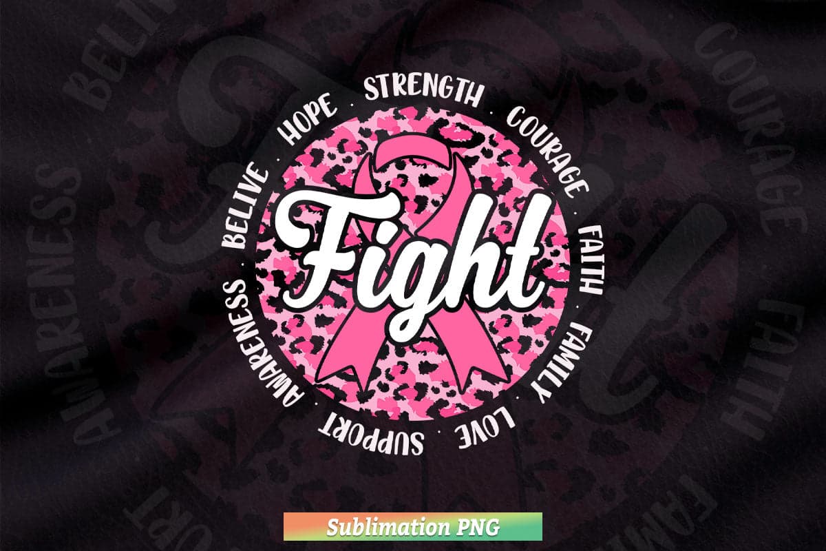Fight Breast Cancer Png Sublimation Files. – Vectortshirtdesigns