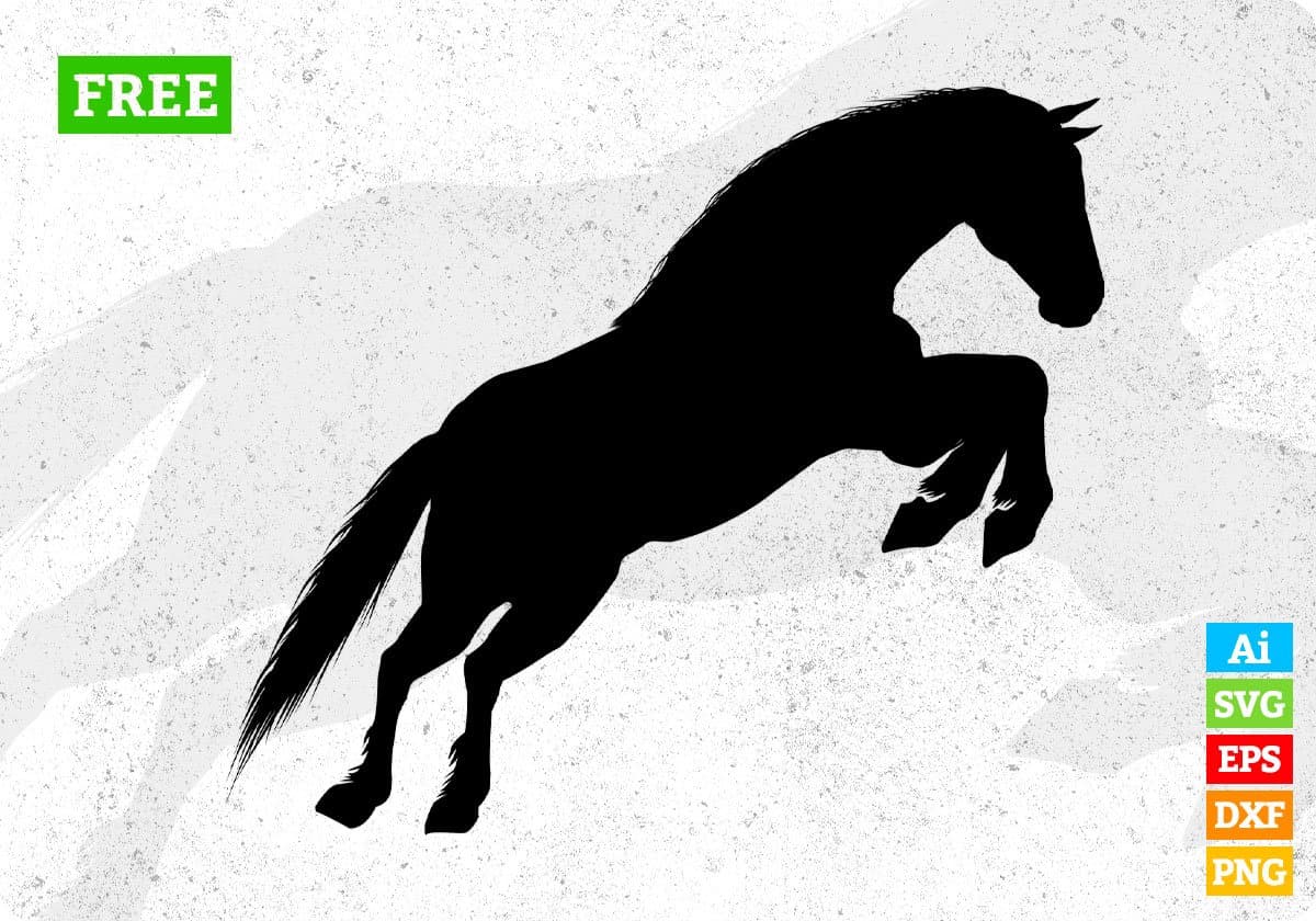 jumping horse silhouette vector