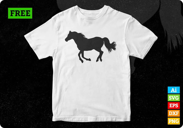 Download Free Running Horse Silhouette Vector T Shirt Design Svg Printable Files Vectortshirtdesigns