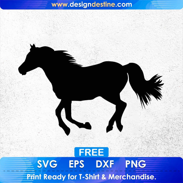 Download Free Running Horse Silhouette Vector T Shirt Design Svg Printable Files Vectortshirtdesigns