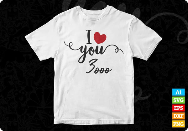 Download I Love You 3000 Gaming Vector T Shirt Design In Svg Png Printable Files Vectortshirtdesigns