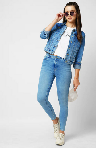 denim jacket with printed tshirt