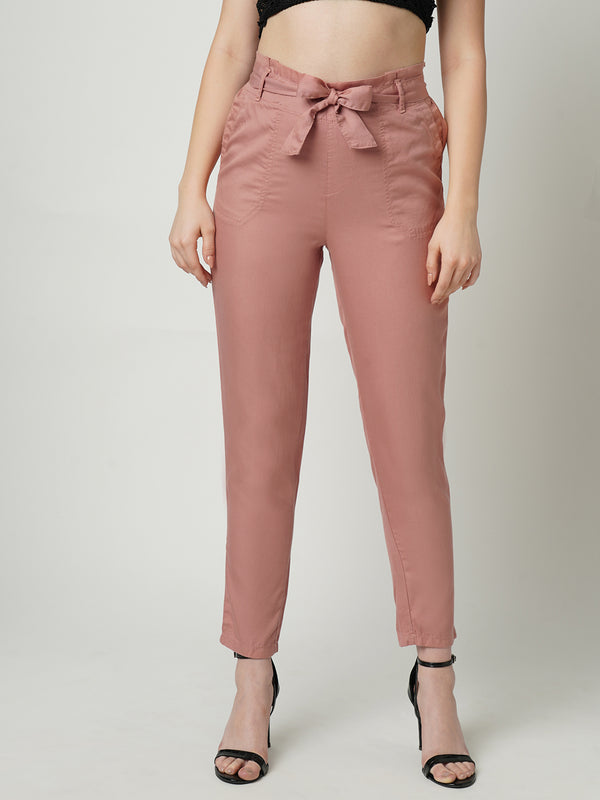 Womens High Waist Paper Bag Check Print Skinny Ladies Trousers Pants 814   eBay
