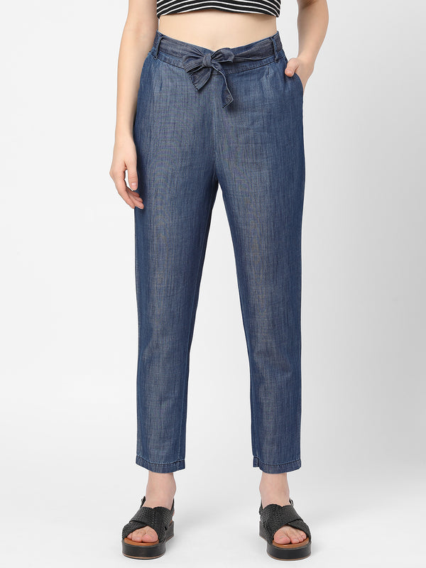 Charcoal Paperbag mom Jeans