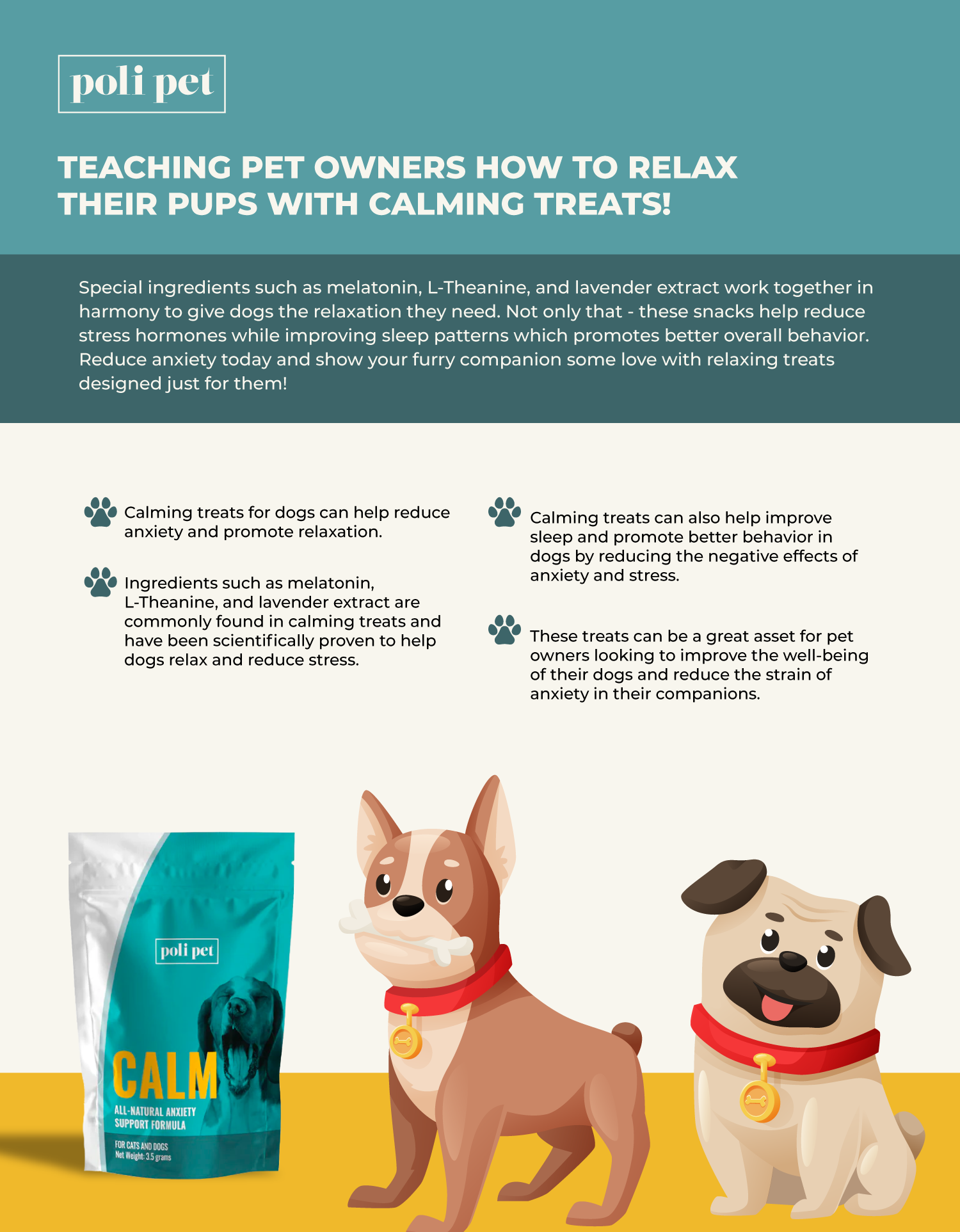 Calming treats good for wellbeing of dogs