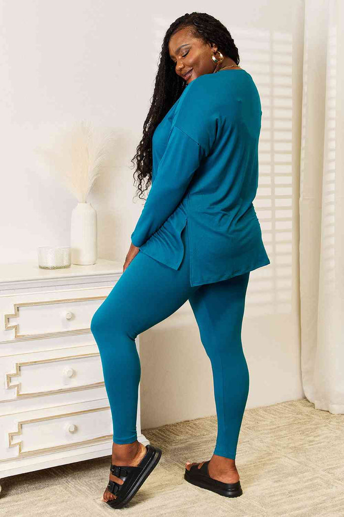 Zenana Short Sleeve Micro Fiber Legging Sets – Blue Hawthorn Boutique